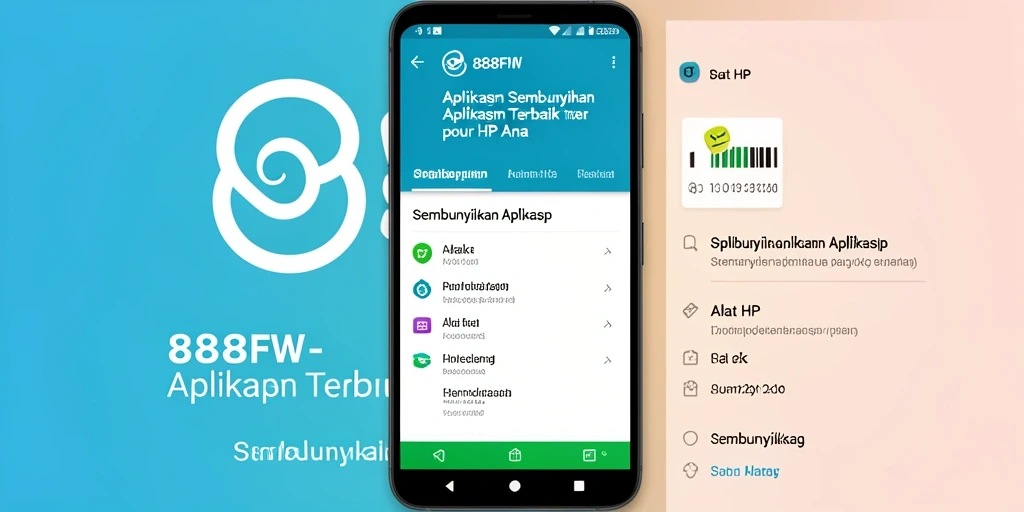 Antarmuka pengguna 888FW untuk menyembunyikan aplikasi dengan mudah.