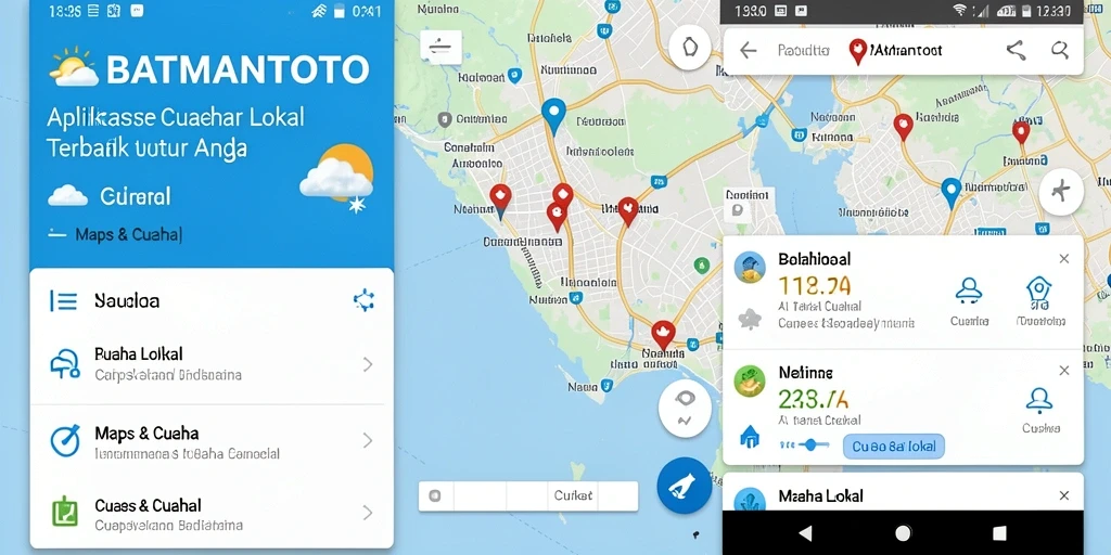 Tampilan utama aplikasi BATMANTOTO menunjukkan informasi cuaca lokal secara jelas.