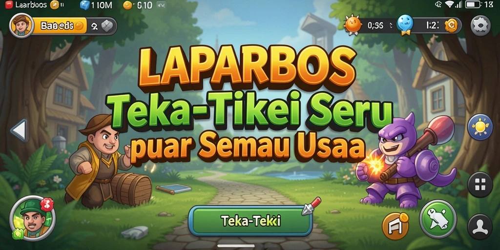 Antarmuka permainan LAPARBOS yang menarik dan penuh tantangan Teka-Teki.