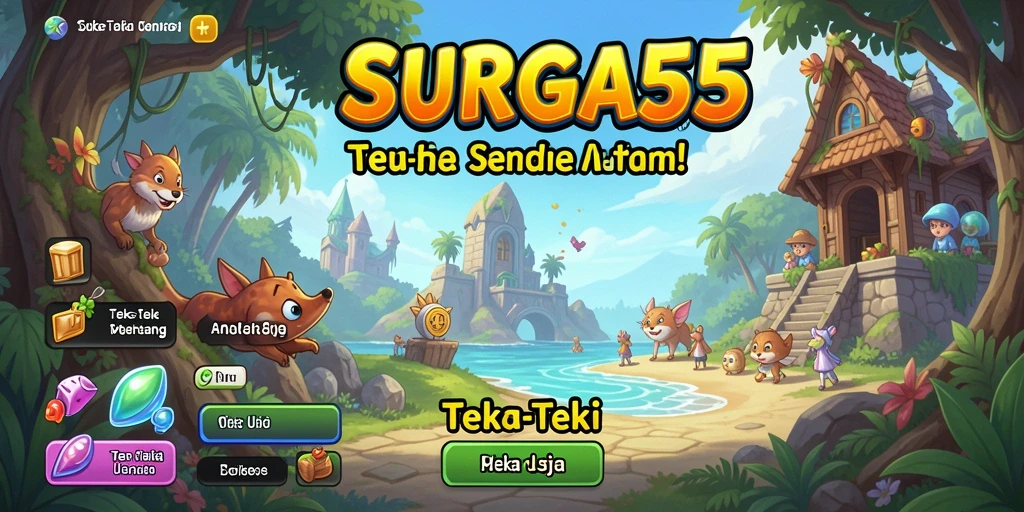 Tampilan antarmuka SURGA55 yang penuh warna dan menarik.