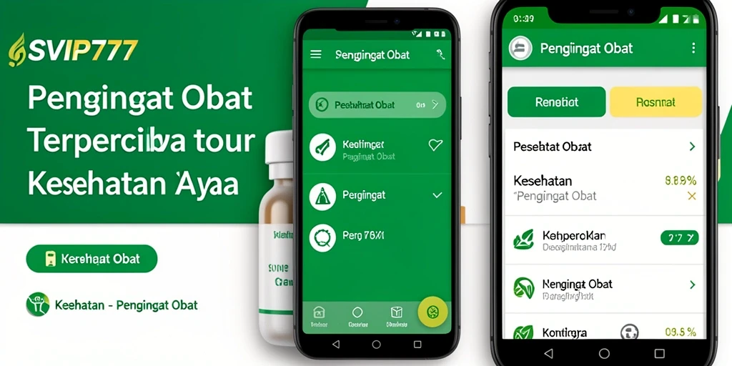 Antarmuka aplikasi SVIP777 menampilkan pengingat obat yang jelas dan mudah dipahami.