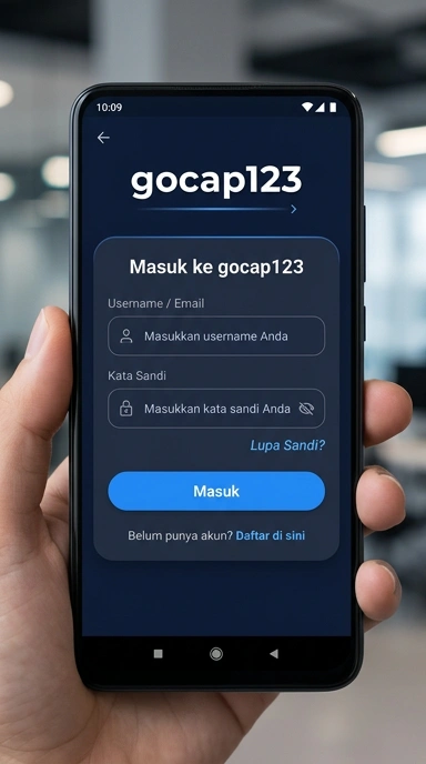 Tampilan halaman login gocap123